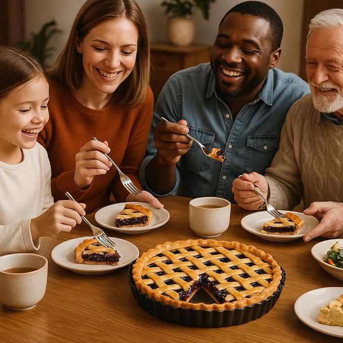 UWILLION 9.5 Inch Tart Pan 2.2 Inch Deep, Non-Stick Round Quiche Pan with Removable Bottom, Durable Carbon Steel Pie Pan for Cakes, Tarts, Pies and Mousse