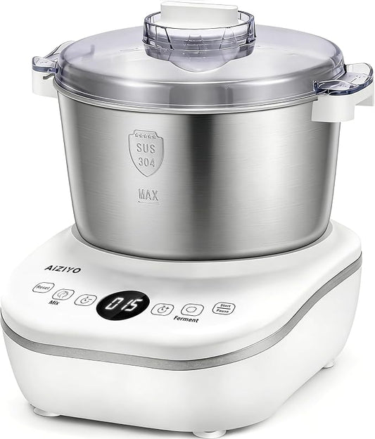 AIZIYO DoughChief, 7.4QT Dough Maker, Dough Mixer with Ferment Function, 304 Stainless Steel Bowl, Removeable lid, Touch Panel Control, Electric Dough Proofing Box for Pizza & Bread