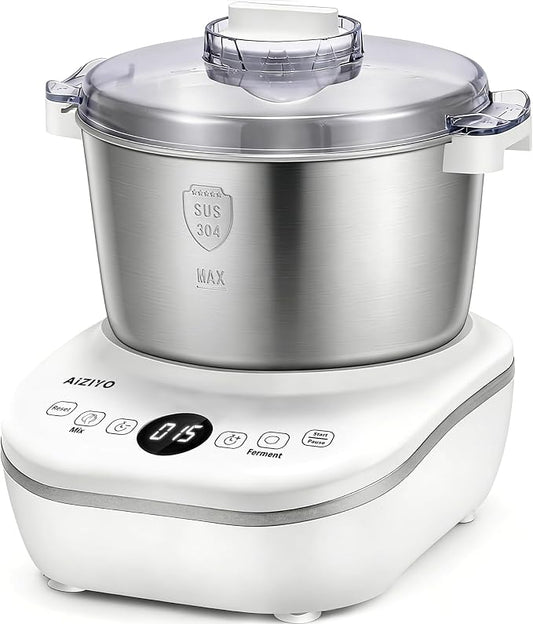 AIZIYO DoughChief, 7.4QT Dough Maker, Dough Mixer with Ferment Function, 304 Stainless Steel Bowl, Removeable lid, Face-up Touch Panel, Electric Dough Proofing Box for Pizza & Bread