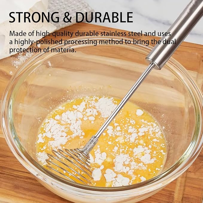 Stainless Steel Spring Coil Whisk Set 2 Pack, Wire Whip Egg Beater, Kitchen Cookware Hand Mixer For Cooking, Mixing, Blending, Beating, Stirring, 8.7Inch