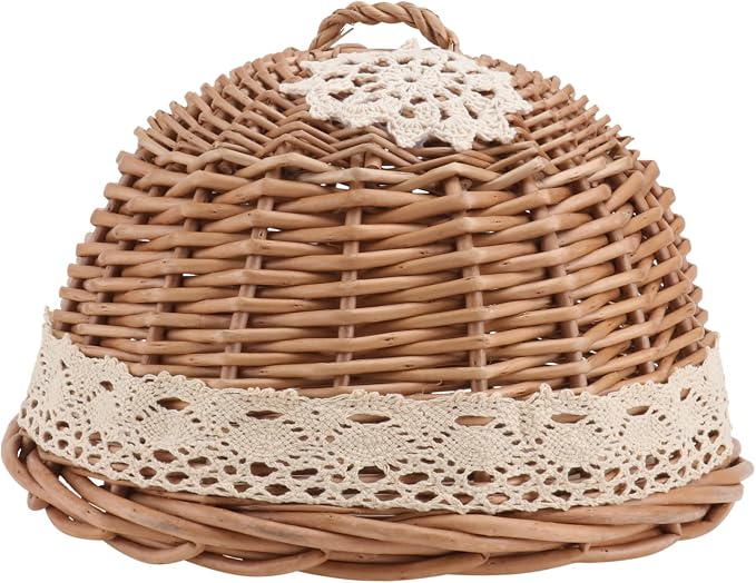 Rattan Basket Food Protector Household Basket Storage Container Decorative Accessory