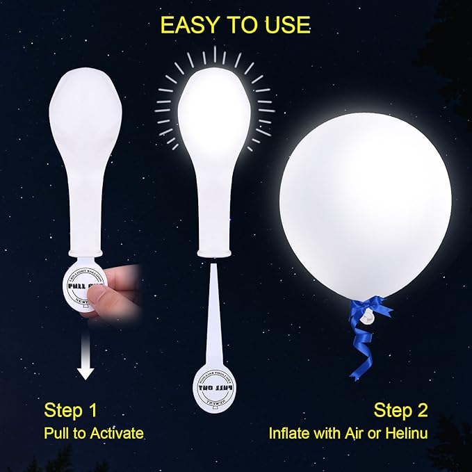40pcs LED Light Up White Balloons by ALUNME Non Flashing Party Wedding balloon Lights Long Standby Time for Dark Party Supplies,Wedding Decorates