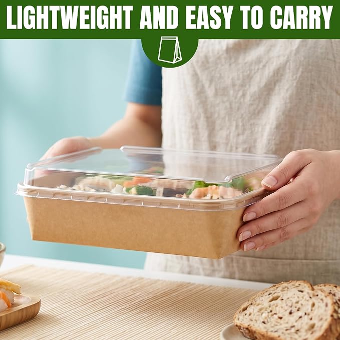 30 Pack 78oz Large Charcuterie Boxes with Clear Lids, To Go Paper Large Charcuterie Box with Lid, 10 x8 x3in Disposable Bakery Take Out Containers for Desserts, Cookie, Charcuterie, Snack and Fruit