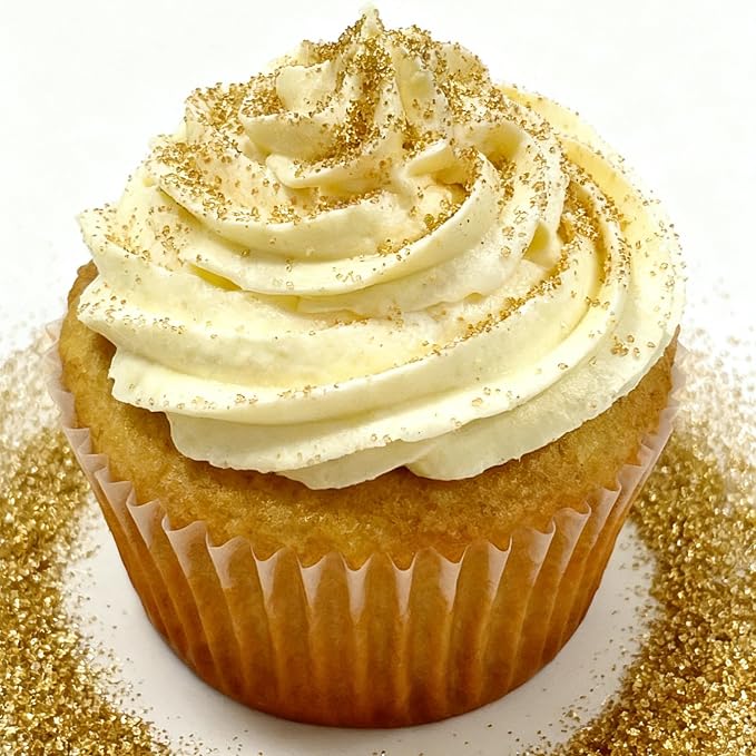 Edible Gold Sanding Sugar Sprinkles 142g/ 5.01oz Sugar Crystals for Cake Decorating Candy Baking Decorations Ice Cream Toppings and Cupcake Decorating for Valentines Halloween Christmas