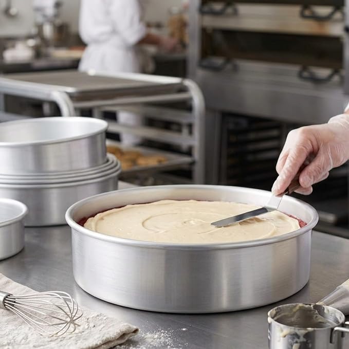 TrueCraftware- 12" X 3" Aluminum Round Layer Cake Baking Pan 0.90MM- Bakeware for Cake Pizza Layer Cake Pans Easy Releasing Cake Baking Round Pans Tin Cheesecake Mold for Home Kitchen Restaurants