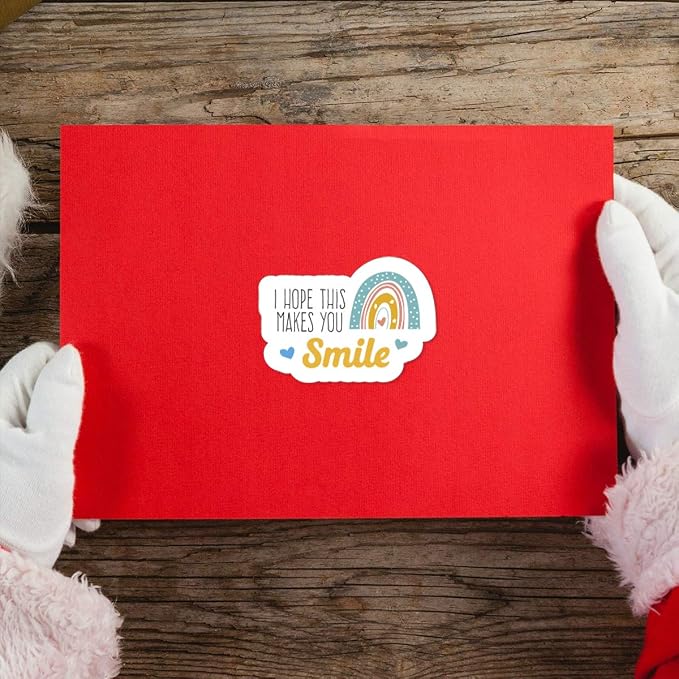 500 PCS 1.5 Inch I Hope This Makes You Smile Stickers,Rainbow Small Shop Sticker, Small Business Packaging Sticker