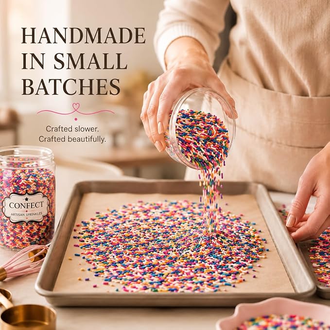 Confect Galaxy Pop Rainbow Sprinkles – Custom Blend Multicolor Jimmies – Edible Cake & Cupcake Decorating Toppings – Vegan, Gluten-Free, Nut-Free, Soy-Free, Dairy-Free, Palm Oil-Free – 4.2 Oz