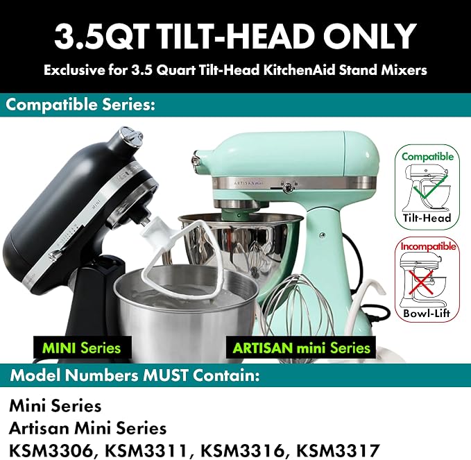 Heavy Duty Whisk Attachment for KitchenAid Artisan Mini 3.5 Quart Tilt-Head Stand Mixers- Extra Thick Stainless Steel Wire Whip for Fast Whipping, Perfect for Large Batches, Dishwasher Safe
