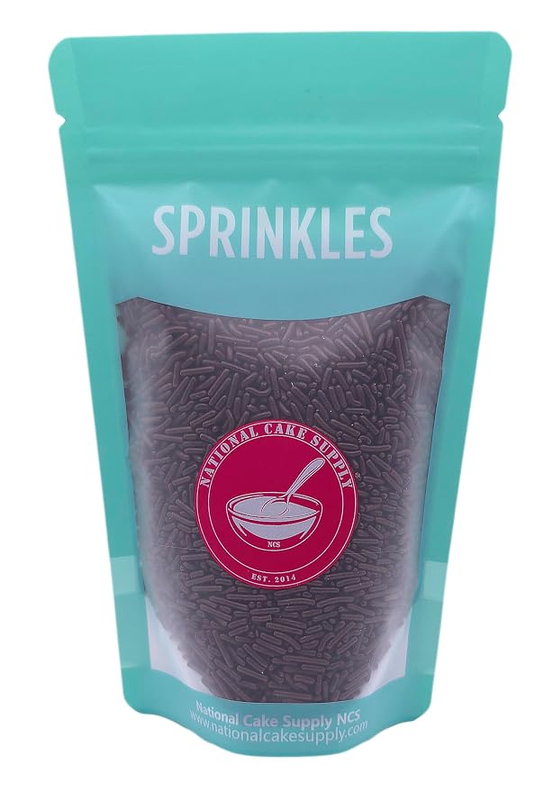 NCS Chocolate Brown Jimmies Edible Sprinkles – Cupcake, Cake & Cookie Decorations, 7 oz