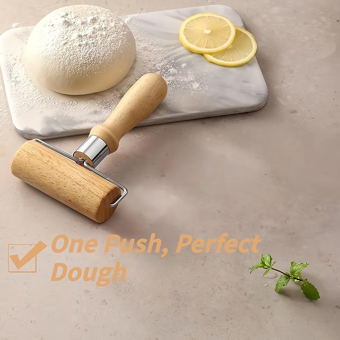 Top Rolling Pins for Pizza&Dough - Non-Stick, Wooden & Easy Clean, Baking, Pastry, Pie, Cookies - Kitchen Must Have,Beechwood Construction, Ergonomic Handles