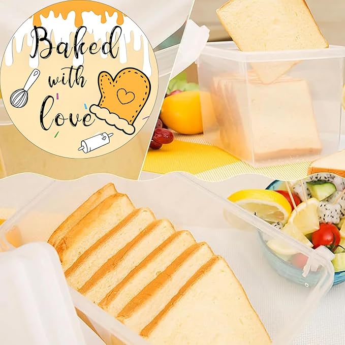 500 Pcs Baked with Love Stickers 2 Inch Round Hand Made with Love Labels 4 Unique Design Perfect for for Cookie Cupcake Stickers,Homemade Bakery Bread Bags Labels