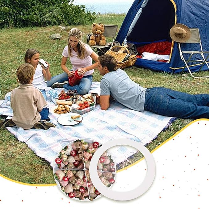 WENPACK 12.5" Cardboard Round Shaped Charcuterie Mache Flowers Packaging Strawberries Sweets Gift Box with Clear Lid (White, Round)