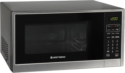 West Bend 3-in-1 Microwave Air Fryer Convection Oven 1000-Watts with 10 Power Levels and 12 Presets, Speed Defrost, Electronic Control Panel and Glass Turntable, 1.3-Cu.Ft., Stainless Steel