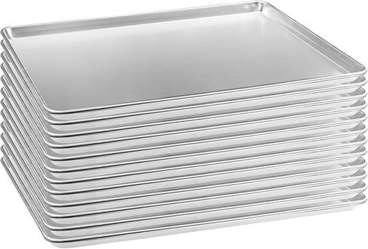 HARDURA Aluminum Baking Sheet Pan 18”L X 26”W X 1”H Cookie Sheet, 12Packs, For Oven in Bakery & Restaurant, Kitchen