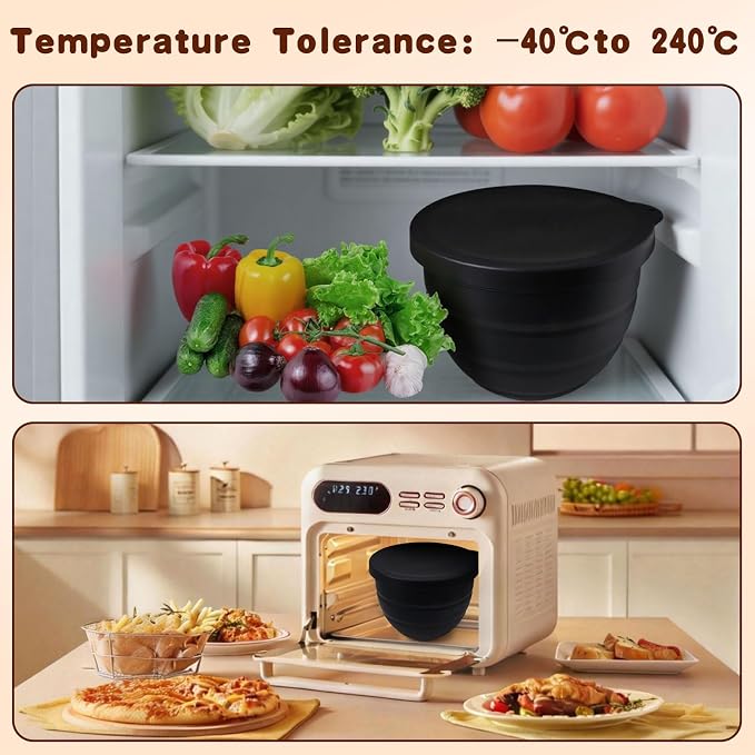 Silicone Liners for KitchenAid 5 Qt Tilt - Head Stand Mixer - Odorless, Thicker, Heat/Cold - Resistant & Non - Stick, Set of 3 with Lids