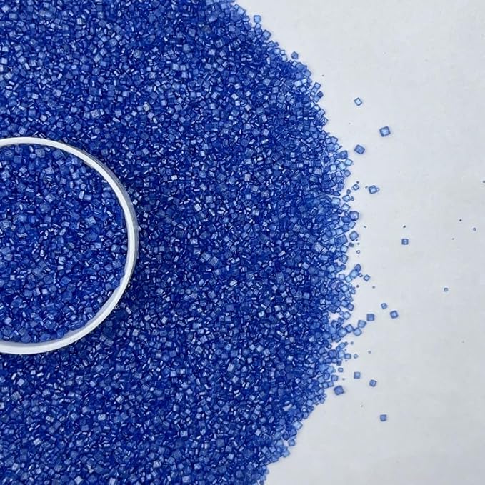 Senchanting Royal Blue Sanding Sugar Sprinkles, Edible Crystal Treasure Blue Sanding Candy Sugar for Cake Decorating Wedding Party Baking Cupcake Cookie Ice Cream Decoration Supplies 90g/3.2oz