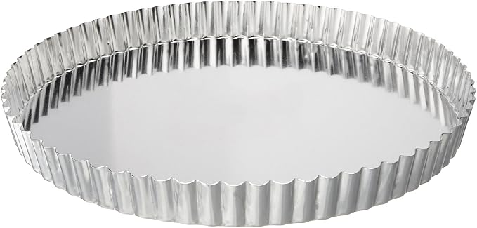 Gobel - Tinplate Round Fluted Tart Mold/Quiche Pan with Removable Bottom - 11"