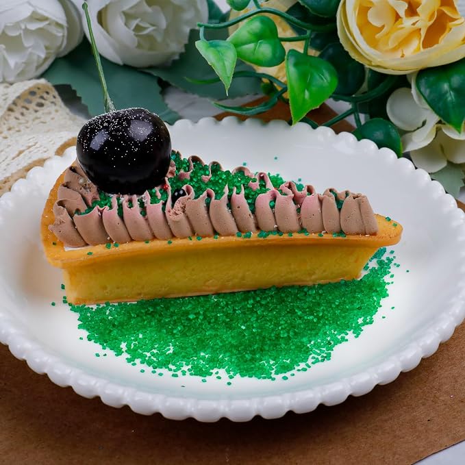 Green Sanding Sugar - Sparkling Sugar Crystals for Baking Decorations (130g/4.6oz) - Edible on Cookies, Cupcakes, Cakes, Ice Cream | Wedding, Party, Valentines Sugar Sprinkles