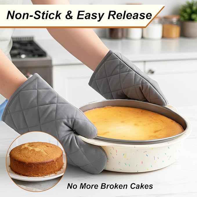 10 Inch Silicone Cheesecake Pan Protector - Leakproof Water Bath Baking Solution for Springform Pans 9-10", Prevents Soggy Crusts, Heat Resistant 446°F, Easy-Grip Handles - Sprinkles White