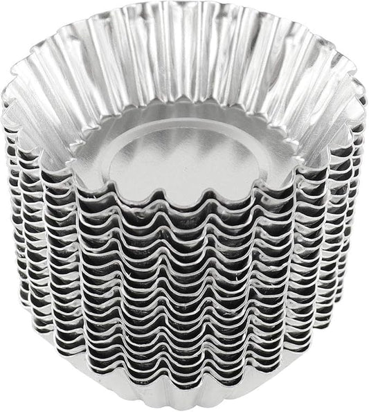 20Pcs Egg Tart Molds, Mini Tart Pan Aluminium Pie Tins Cupcake Pudding Muffin Baking Cups
