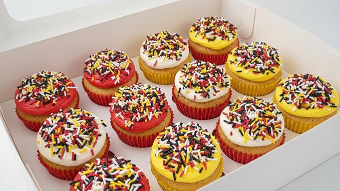 NCS Arizona Game Day Red, Black, White & Yellow Jimmies Edible Sprinkles – Cupcake, Cake & Cookie Decorations, 7 oz