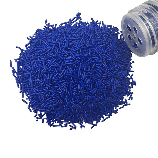 Homankit Navy Blue Jimmies Sprinkles Edible Jimmy Sprinkle Candy Soft Jimmies Toppings for Ice Cream, Cupcake, Cake, Cookie, Dessert Decorating 2.75 Ounces