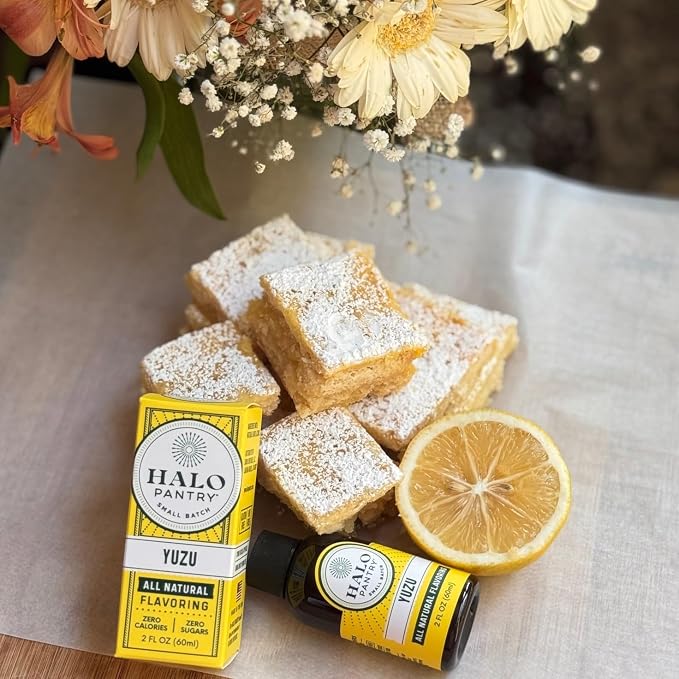Natural YUZU Flavoring Extract by HALO PANTRY (2oz bottle) | Water-Soluble, Dye-Free/Colorless, Gluten-Free, Dairy Free, Zero Sugars, NO Sweeteners, NO Calories | Perfect for customizing ANY baking, candy, dessert or drink recipes