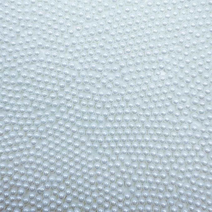 CandiJumpin 4mm White Sugar Pearls, Small Edible Pearls White Pearl Sprinkles for Cake Decorating Edible Cake Decorations Pearl Sugar Sprinkles Cupcake Toppers Baby Shower Party Birthday Wedding Christmas Supplies 3 OZ