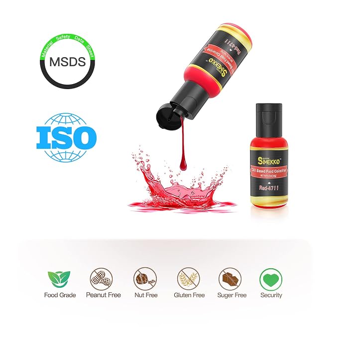 Oil Based Food Coloring for Chocolate, 20ml Candy Coloring for Cake Decorating, Forsting, Edible Food Dye for Baking Cookies Icing Fondant Meringues(.7 Fl. Oz Each Bottles, Each Bottles)