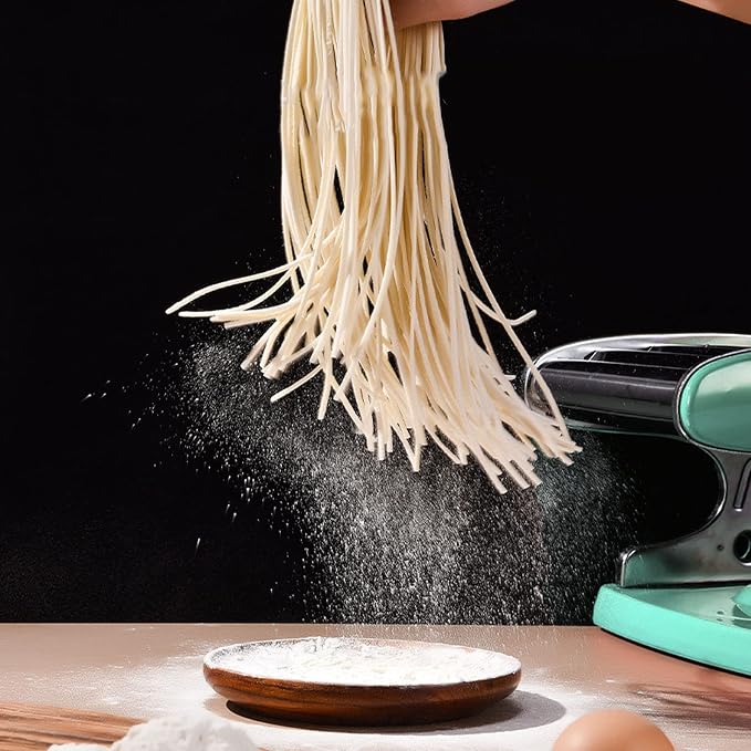 Manual Pasta Maker Machine 6 Adjustable Gears Hand Crank Noodle Press for Lasagna Fettuccine Dumpling Wrapper Dough Sheeter (Suction Cup Type 3 Blade)