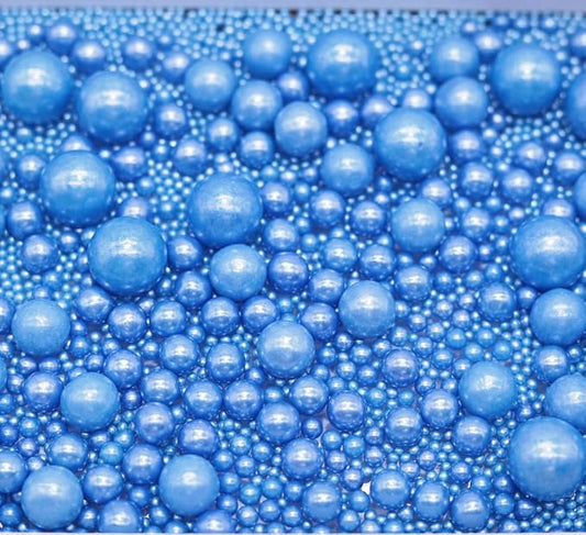Zali Edible Pearl Sprinkles, Royal Blue, 26 Colors Mixed Size | Cake Decorating, Sugar Pearls for Cakes, Cupcakes, Cookies, Donuts & Ice Cream, Gluten Free, Food Grade