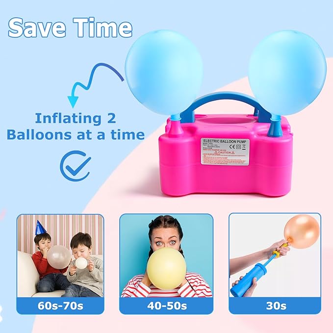 Balloon Arch Kit with Balloon Pump Electric, Improved Balloon Arch Stand with Base for Floor Gender Reveal Wedding Birthday Graduations Party Decorations
