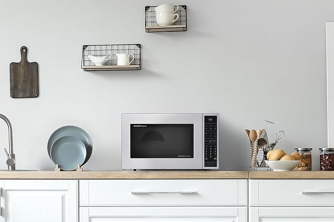 SHARP SMC1585KS Convection Countertop Microwave Oven with Removeable 15.4" Carousel Turntable, 1.5 Cubic Feet, 900 Watt, Sensor Cooking, Stainless Steel