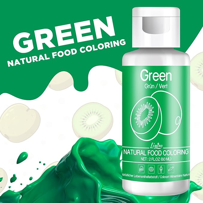 Natural Food Coloring - 2 fl.oz Plant-Based Liquid Food Coloring, Artificial Dye Free, All Nature Food Dye for Baking, Cake Decorating and Fondant, Organic Food Color for Icing, Frosting (Green)