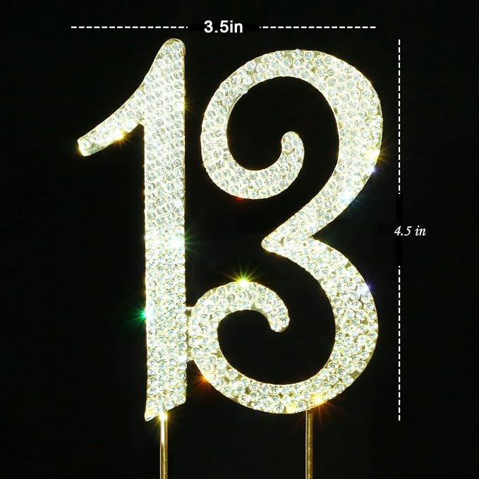Scotamalone13 Cake Topper Premium Bling Rhinestone Diamond Gems