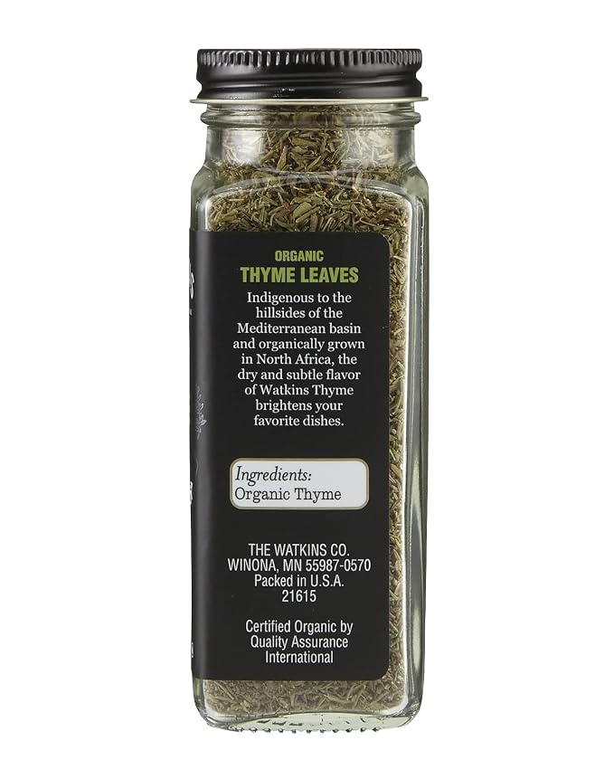 Watkins Gourmet Organic Spice Jar, Thyme Leaves, 1.26 Ounce (Pack of 3)
