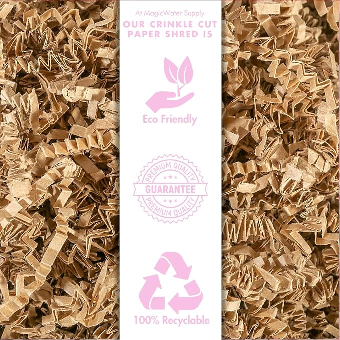 MagicWater Crinkle Cut Paper for Gift Baskets - 2LB Kraft - Perfect for Shredded Paper Filler, Basket Filler, Gift Boxes, Bridesmaid Gifts, Christmas Stuffers & More – Ideal for All Occasions