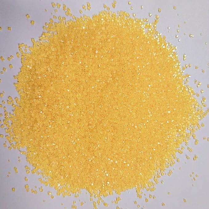 HeDeon&Rles Edible Yellow Sanding Sugar Crystals for Baking 120g/4.23oz Sparkling Sugar Crystals Cake Cupcake Pancake Ice Cream Top Birthday Wedding Easter Halloween ChristmasCake Decoration