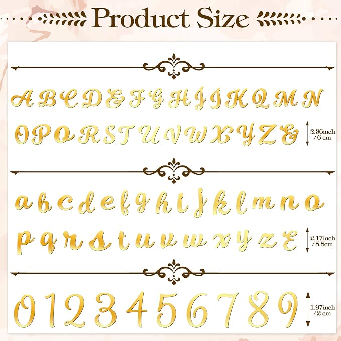 Teenyyou 68 Pcs Acrylic Alphabet Number Cake Topper 0-9 Number and A-z Letters Personalized Cake Picks Decor DIY Name Cupcake Toppers Graduation Wedding Baby Shower Party(Gold)