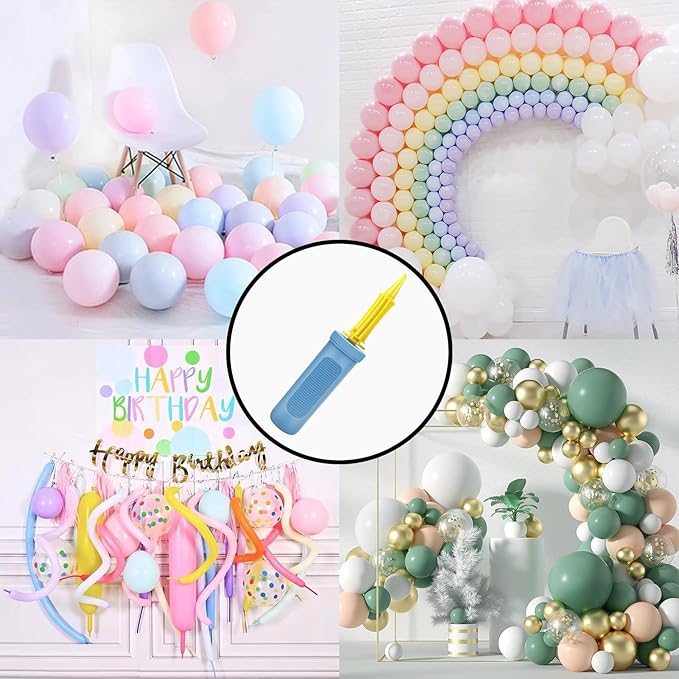 Balloon Hand Pump,Balloon Pump Hand Two-Way Dual Action,Air Pump for Balloons for Birthday Party Decorations, Portable Hand Pump for Balloons. (Pack of 2)