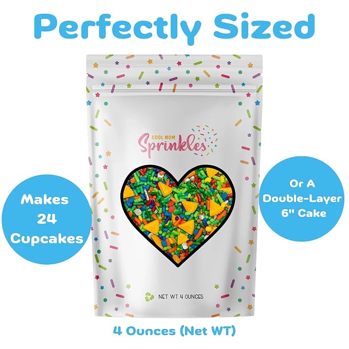 COOL MOM SPRINKLES Turtle Superhero Sprinkles (4 oz.) – Turtle Birthday Themed Sprinkles for Decorating Cakes, Cupcakes, Cookies & Desserts – Mixed in the USA/Gluten-Free