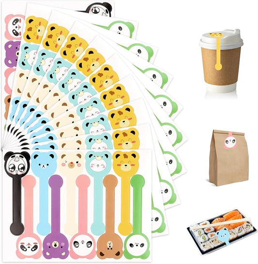 400Pcs Handmade Food Baking Seal Stickers Labels,Cute Animal Long Label Bakery Stickers,Self Adhesive Goods Bakery Sticker Sealing Tamper Proof Sticker for Pastry Bags Lollipops Candy Cake
