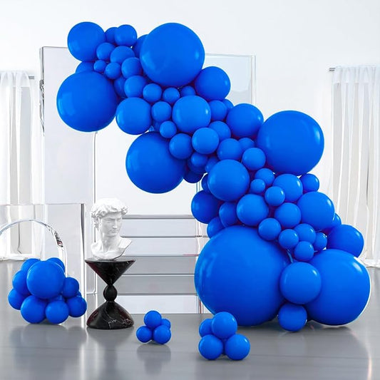 PartyWoo Royal Blue Balloons, 100 pcs Dark Blue Different Sizes Pack of 36 Inch 18 Inch 12 Inch 10 Inch 5 Inch Blue for Balloon Garland or Balloon Arch as Party Decorations, Blue-Y5