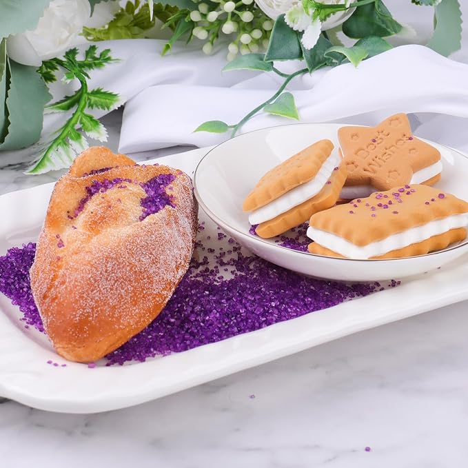 Purple Sprinkles for Baking Edible, Purple Sanding Crystal Sugar 130g/4.6oz, Cupcake, Cookie and Donuts Toppings, Wedding, Birthday Party Supplies