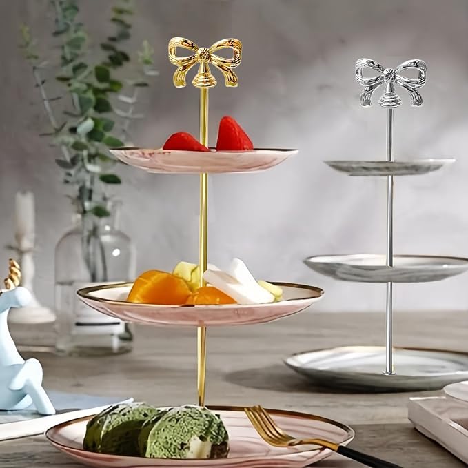 4 Set 3-Tier Cupcake Stands Hardware Handles, Metal Fruit Plate Cake Stand With Screws, Cake Stand Hardware, 3 Tier Cupcake Stands Fittings For Serving Dessert Dish Food