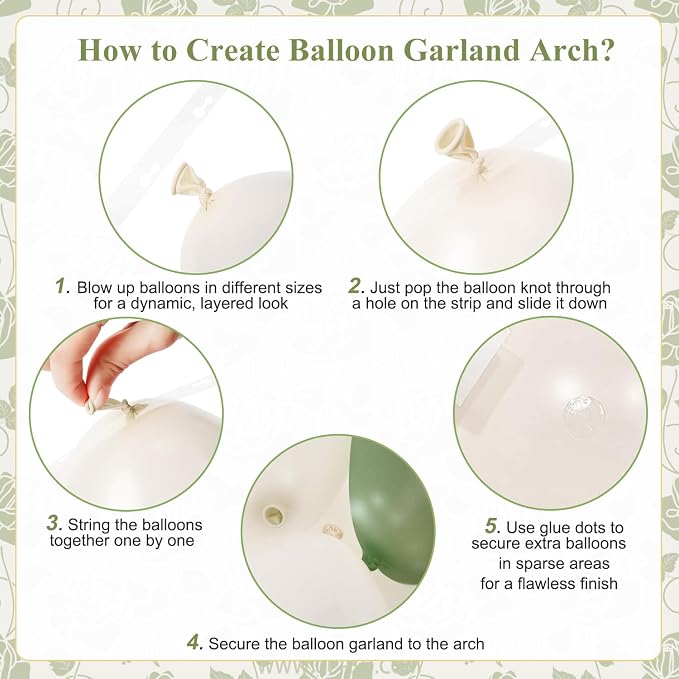 Sage Green Gold White Balloon Arch Kit 132Pcs Sage Green Light Green Sand White Gold Clear Balloons for Wedding Engagement Anniversary Bridal Shower Baby Shower Birthday Party Decorations