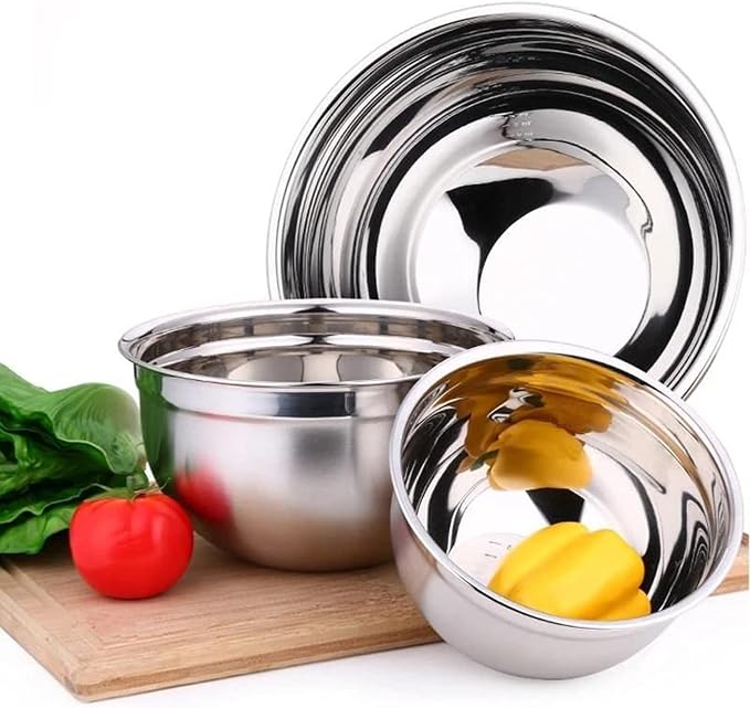 YBM HOME Heavy Duty Professional Stainless Steel Mixing Bowl – Commercial Grade Deep Prep & Serving Bowl for Baking, Cooking, Dough Mixing & Food Prep, Dishwasher Safe, 6.5 Quarts, Pack of 24