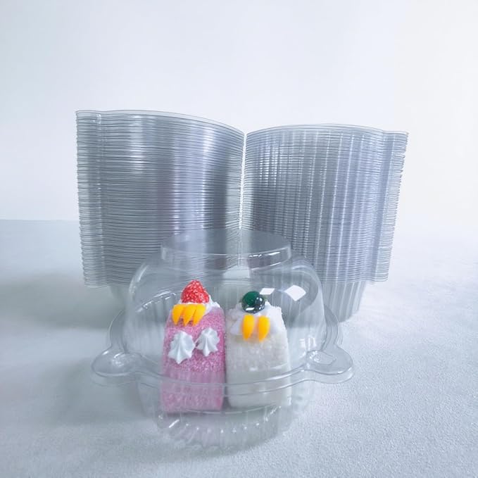 50Pack Jumbo Muffin Container,Extra Clear Plastic Muffin Cartons | Jumbo Transparent Plastic Muffin Cartons,Disposable Clear Plastic Single Muffin Holders,Cupcake Boxes Bulk,Size 5.3 * 3.6inch