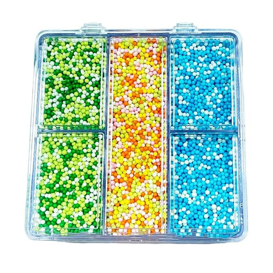 Edible Blue and White Nonpareils Sprinkles for Cake Decorating, Edible Mini Pastel Pearls Sprinkles for Baby Shower Frozen Themed Baking Cookies Cupcake Dessert Decorating 90g/3.17oz