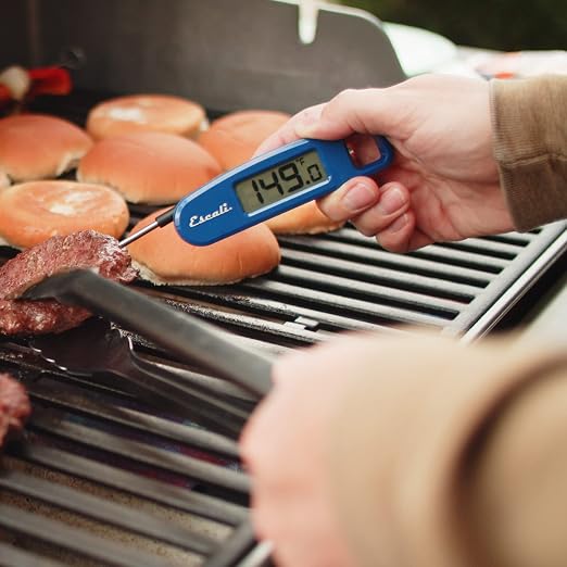 Escali Compact Portable Meat Candy Folding Digital Thermometer, Backlit Display Easy to Storage with Magnet, Black